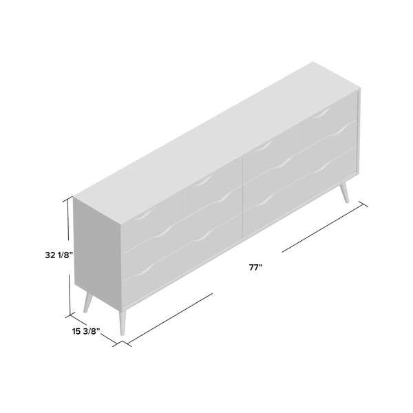 Hashtag Home Dowler 8 Drawer 77.05'' W Double Dresser & Reviews Wayfair
